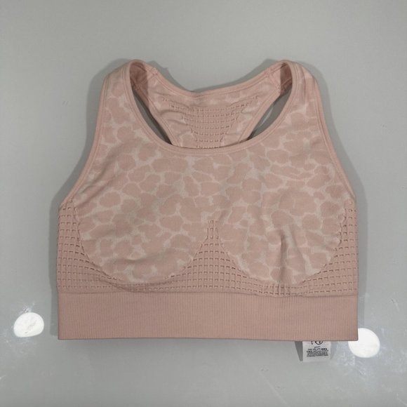 NEW Sweaty Betty [‎ Medium ] Leopard Jacquard Stamina Sports Bra in Pink #5859 - Picture 2 of 11